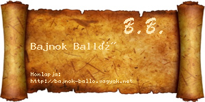 Bajnok Balló névjegykártya